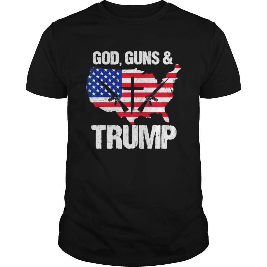 God Guns and Trump 2020 Pride USA Flag Tee 2nd Amendment shirt