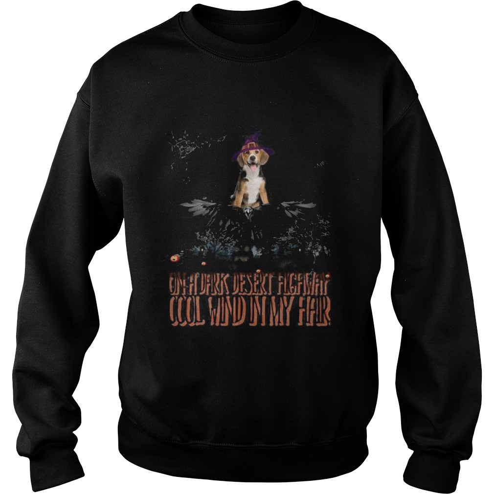Golden retriever on a dark desert highway cool wind in my hair Sweatshirt