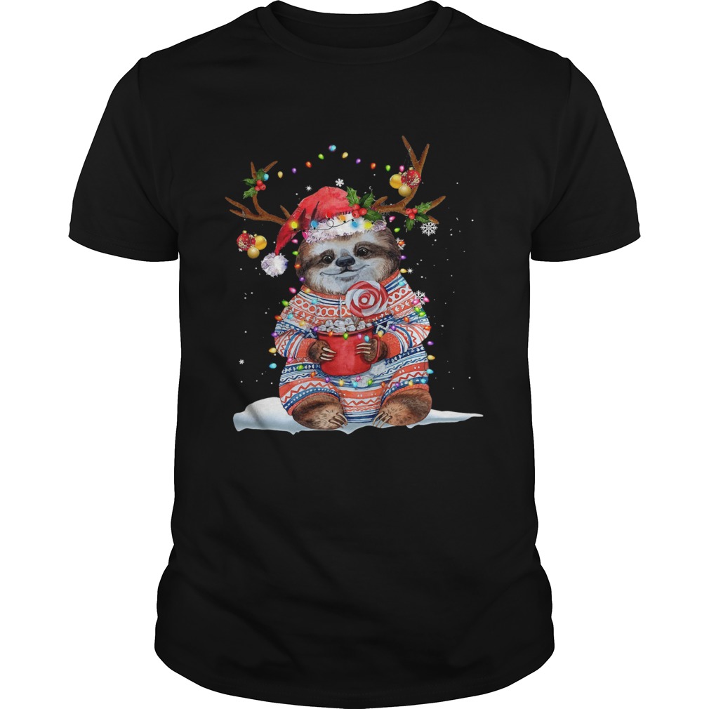 Grateful Sloth Reinder Light Christmas shirt