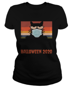 Halloween 2020 Funny Black Cat with Mask  Classic Ladies