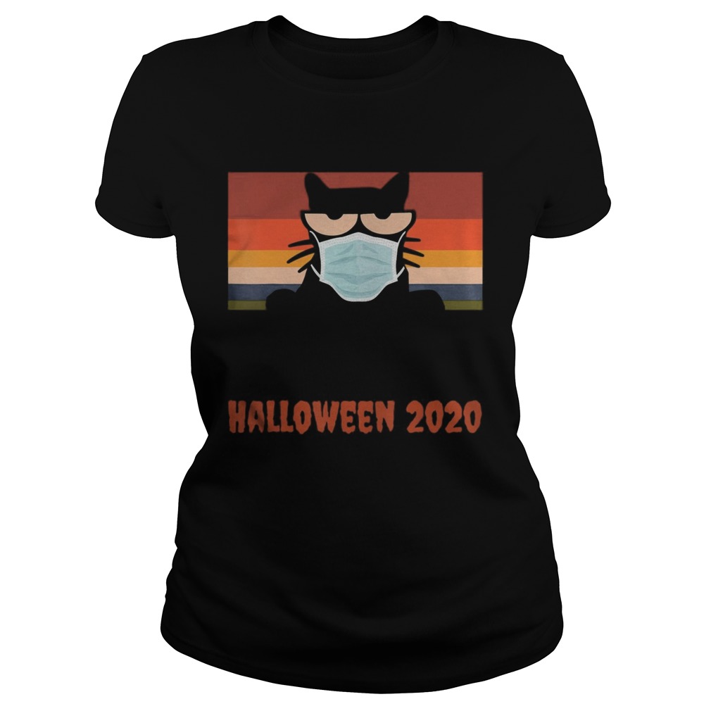 Halloween 2020 Funny Black Cat with Mask Classic Ladies
