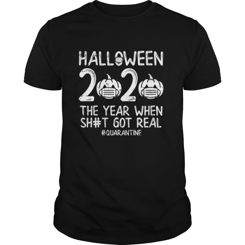 Halloween 2020 Pumpkin Mask Boo Sheet Year Funny Quarantine shirt