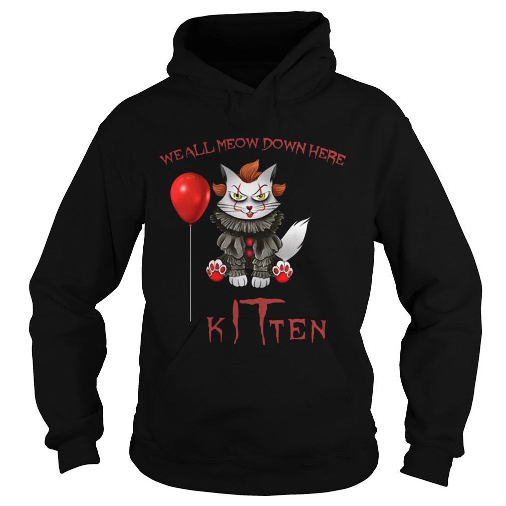 Halloween It Stephen King We All Meow Down Hero Kitten Hoodie
