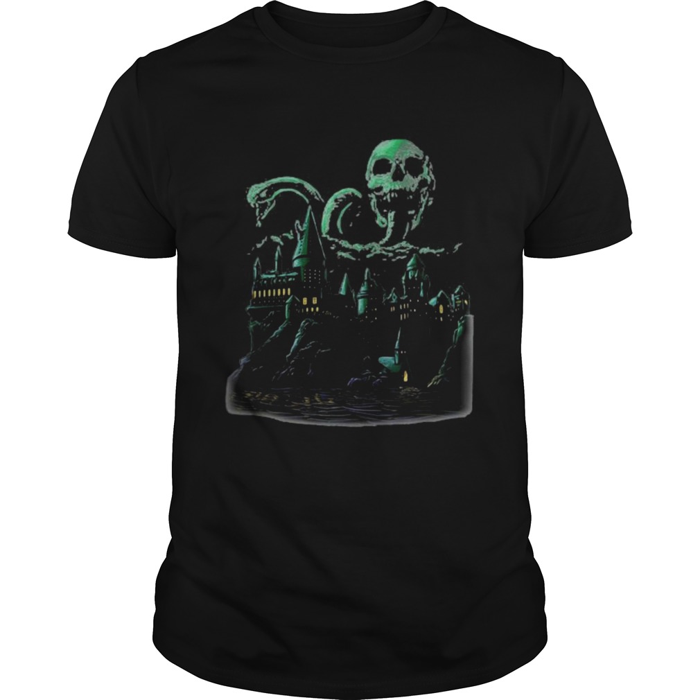 Halloween castle skull snakes shirt