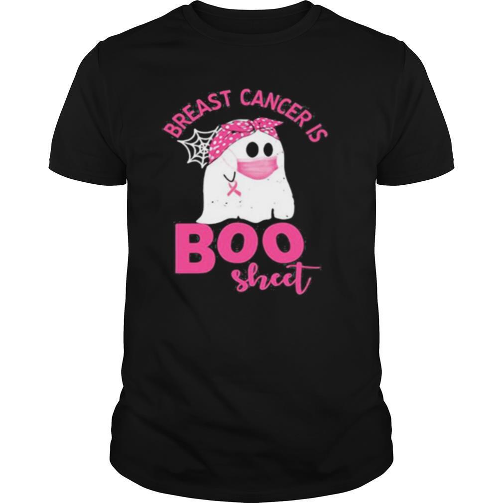 Halloween ghost breast cancer awareness is boo sheet shirt