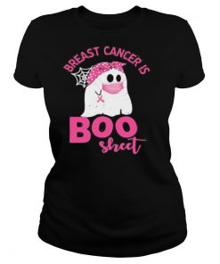 Halloween ghost breast cancer awareness is boo sheet shirt