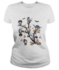 Halloween tree cartoon characters pumpkins  Classic Ladies