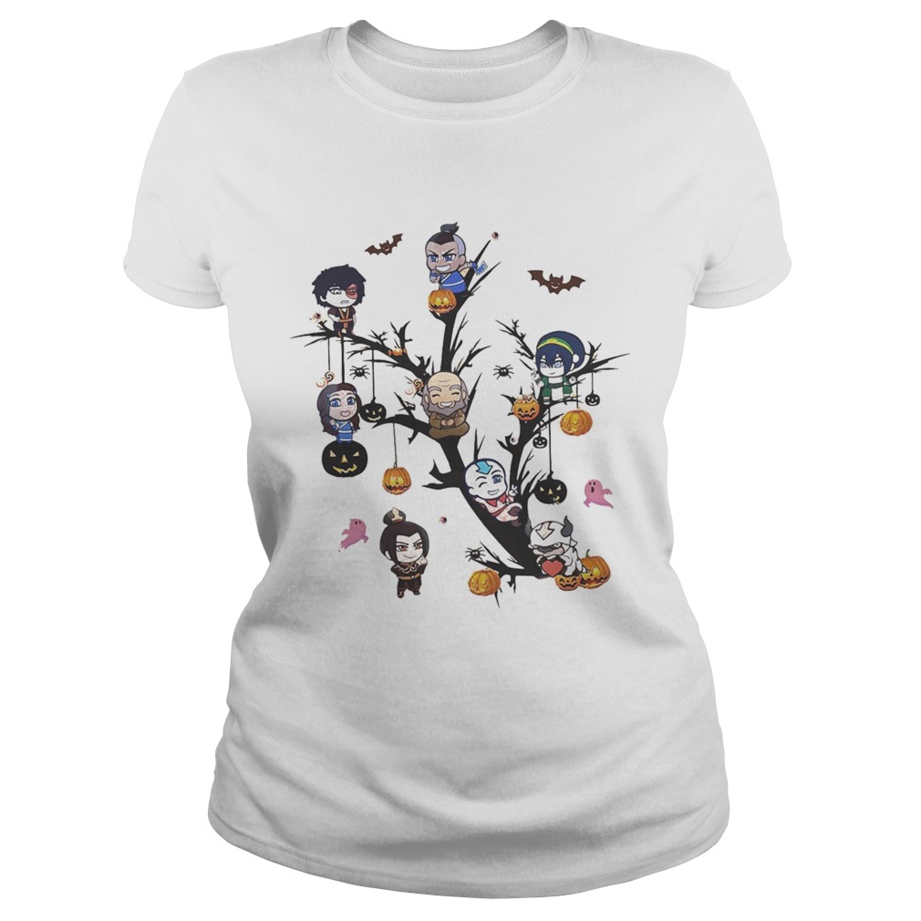 Halloween tree cartoon characters pumpkins Classic Ladies