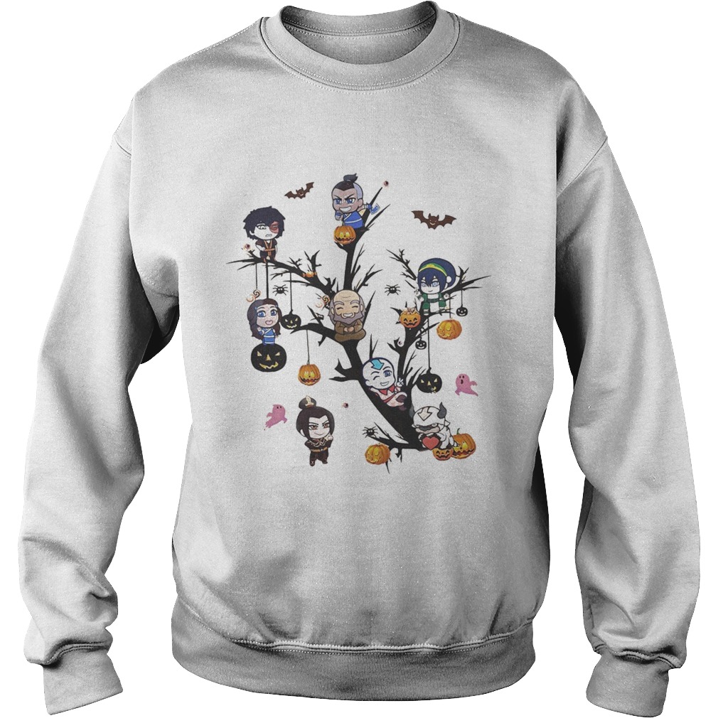 Halloween tree cartoon characters pumpkins Sweatshirt