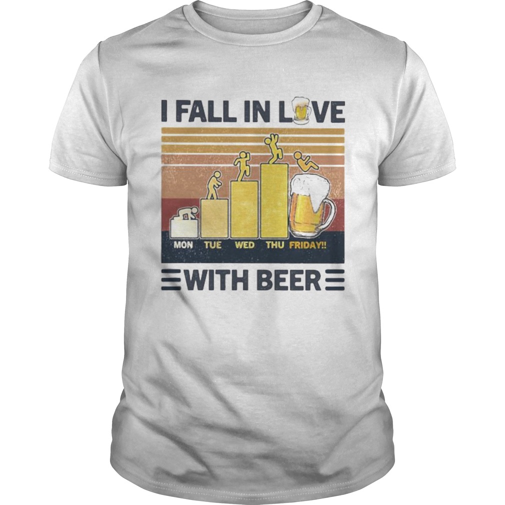 I fall in love with beer vintage retro shirt