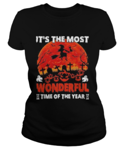 Its The Most Wonderful Time Of The Year Witch Black Cat Halloween  Classic Ladies
