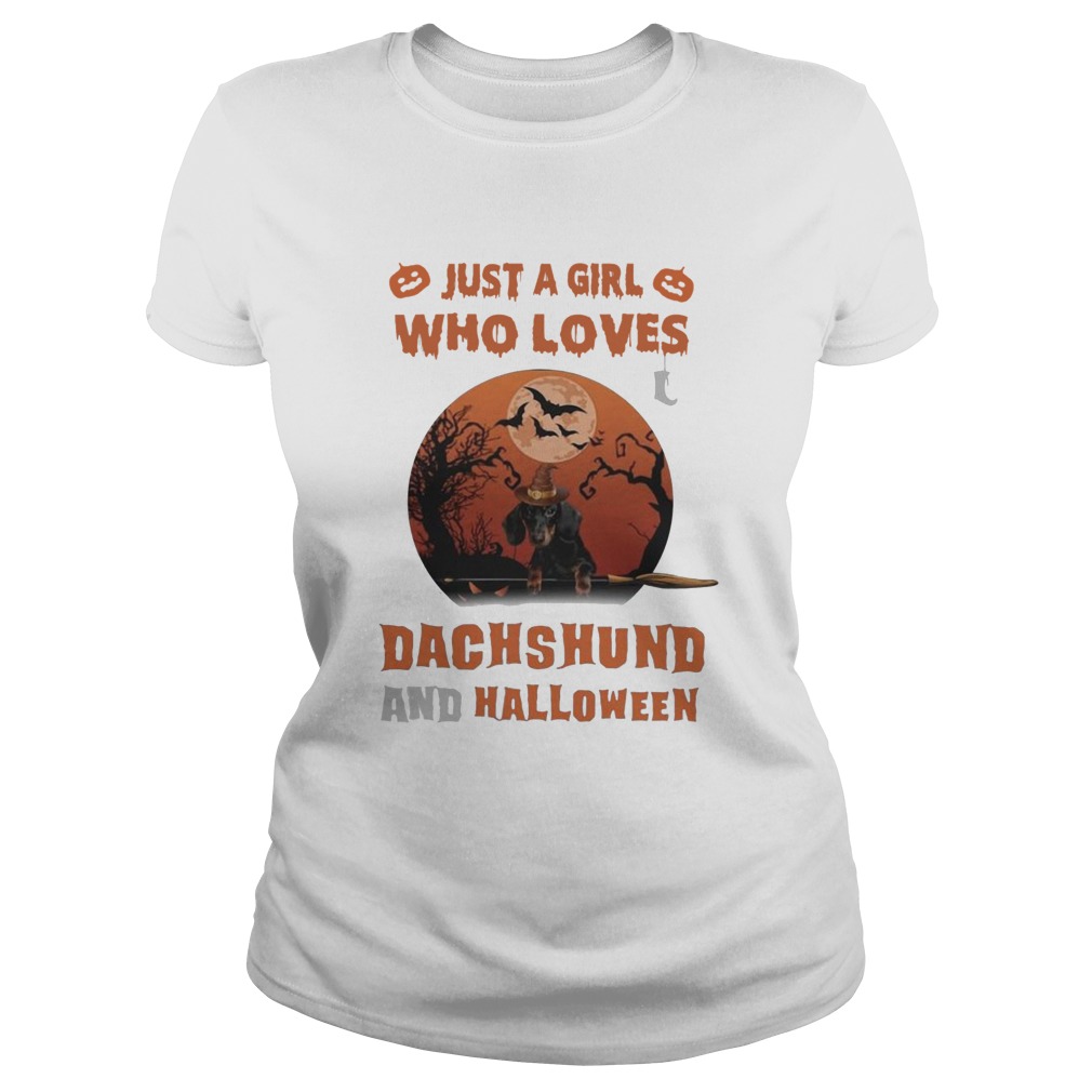 Just A Girl Who Loves Dachshund And Halloween Classic Ladies