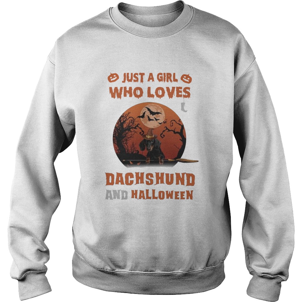 Just A Girl Who Loves Dachshund And Halloween Sweatshirt
