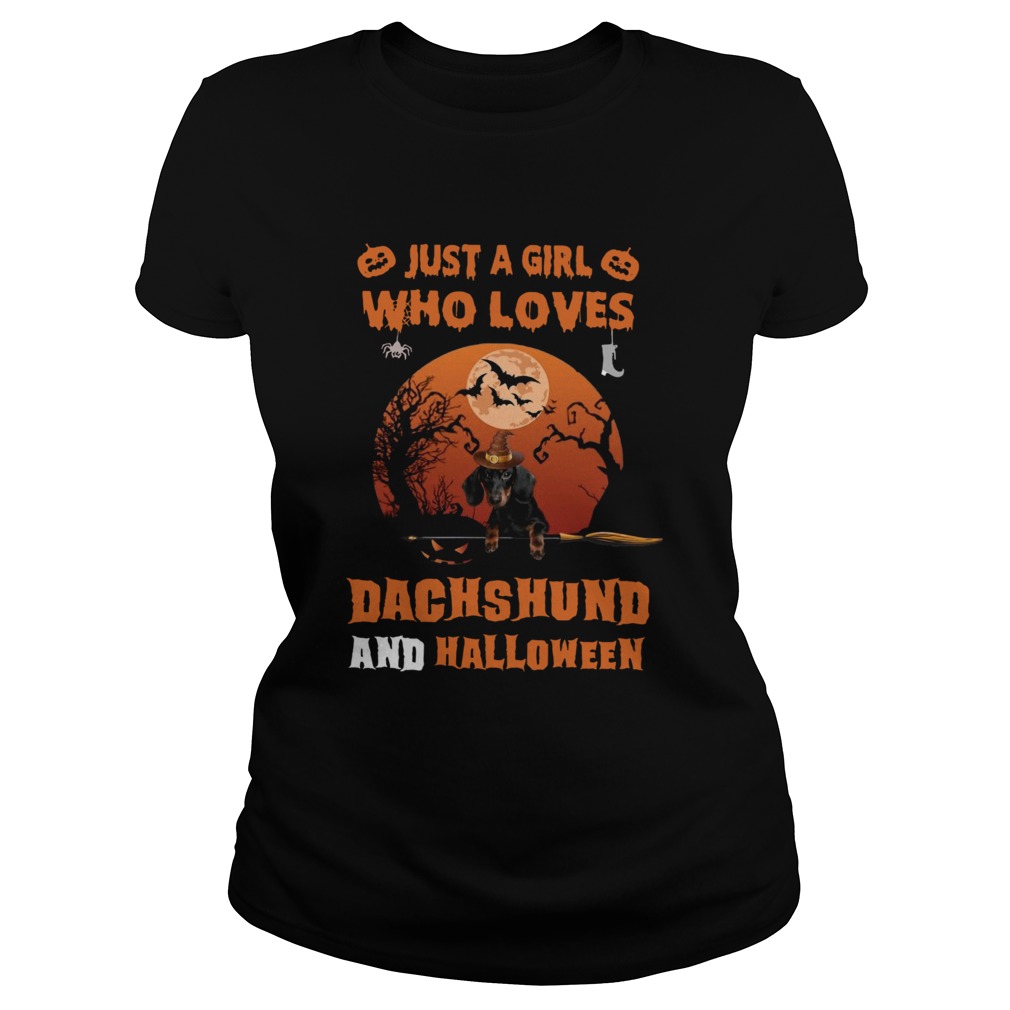 Just A Girl Who Loves Dachshund Halloween Classic Ladies