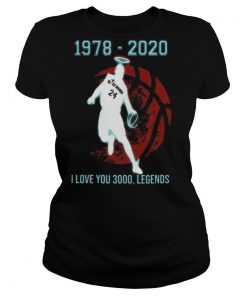 Kobe Bryant Black Mamba 1978 2020 I Love You 3000 Legends shirt