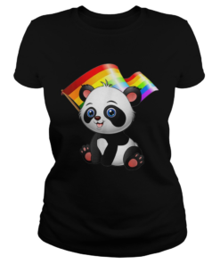 LGBT Flag T Cute Panda Bear Gay Lesbian Men Women Gift  Classic Ladies