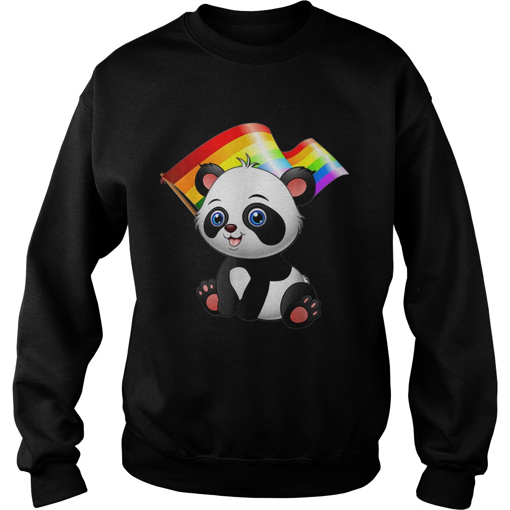 LGBT Flag T Cute Panda Bear Gay Lesbian Men Women Gift Sweatshirt