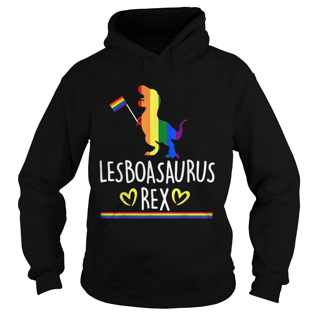 Lesboasaurus Rex Lesbian Dinosaur Pride LGBT Rainbow Hoodie