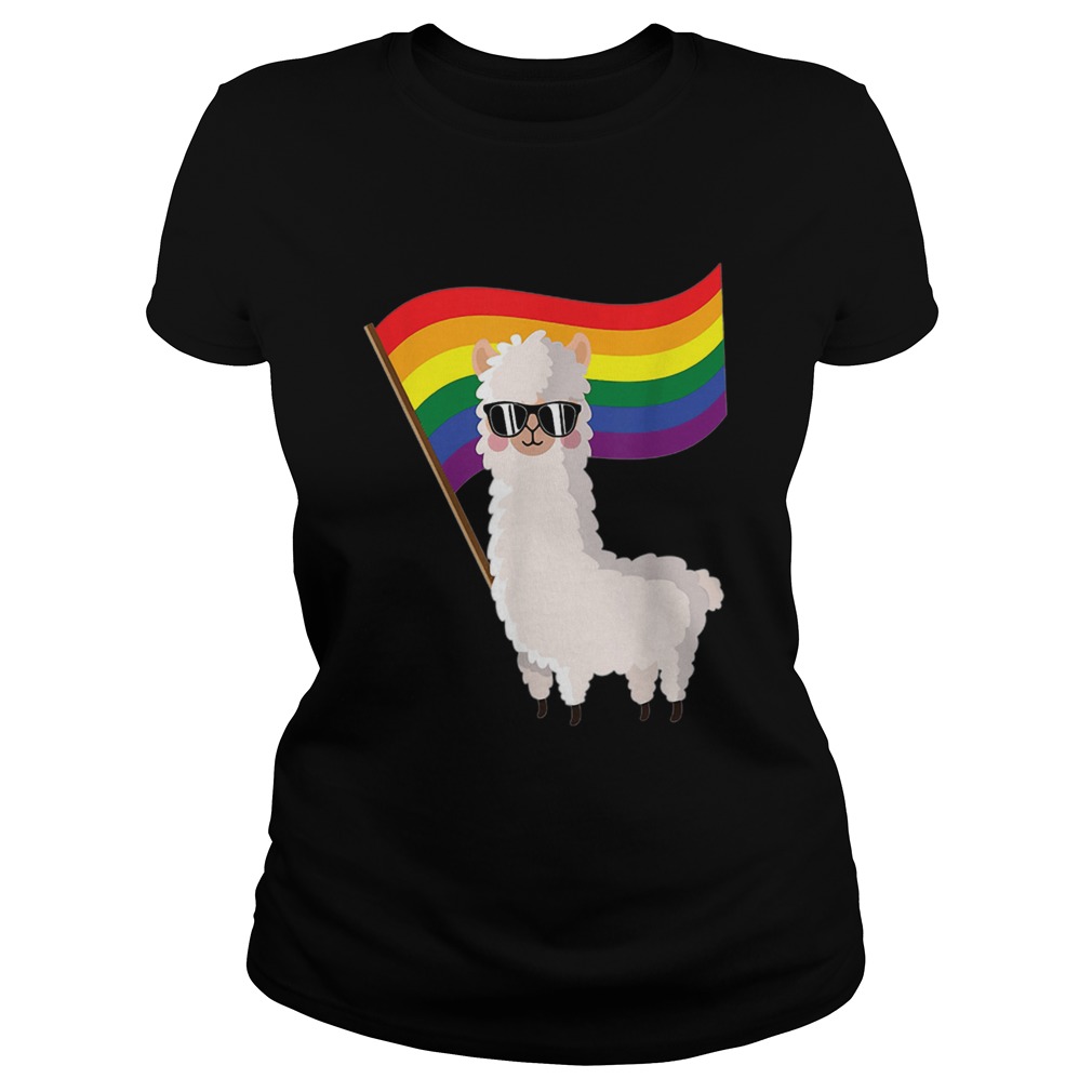 Llama Rainbow Flag Lgbtqia Gay Pride Classic Ladies