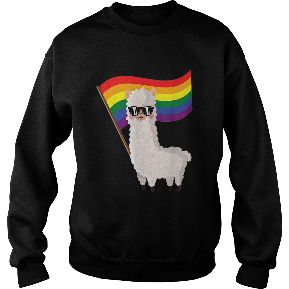 Llama Rainbow Flag Lgbtqia Gay Pride Sweatshirt