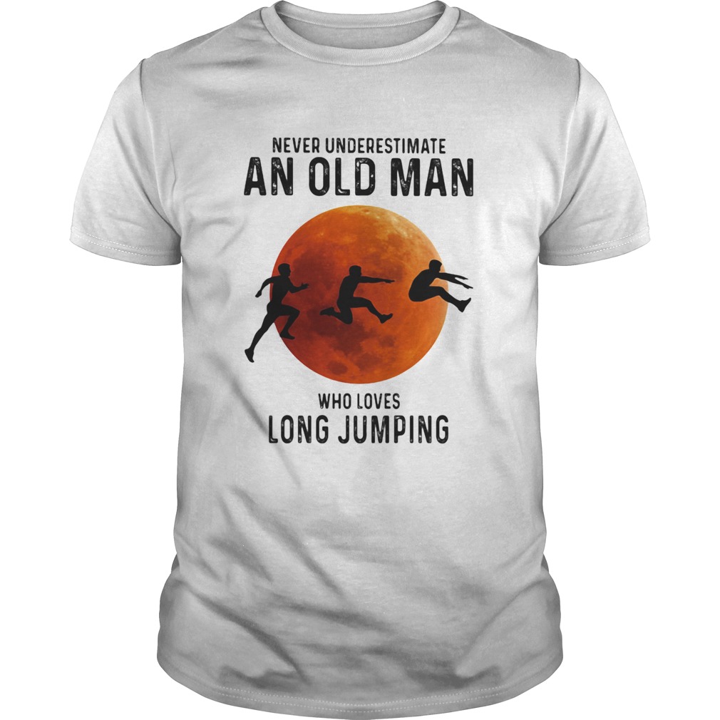 Never Underestimate An Old Man Who Loves Long Jumping Sunset shirt