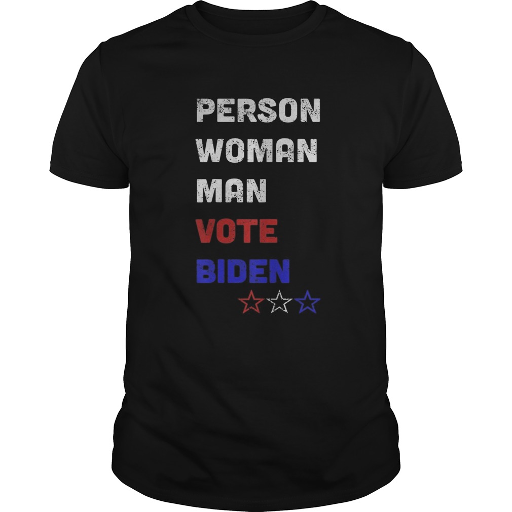Person Woman Man Vote Biden shirt