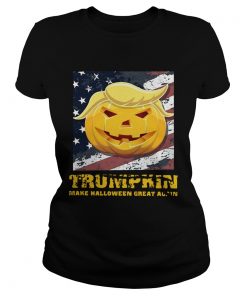 Pumpkin Make Halloween Great Again American Flag Halloween  Classic Ladies