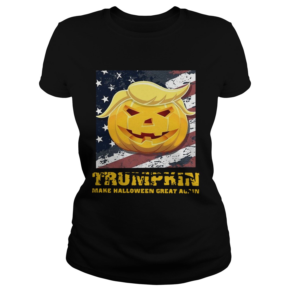 Pumpkin Make Halloween Great Again American Flag Halloween Classic Ladies