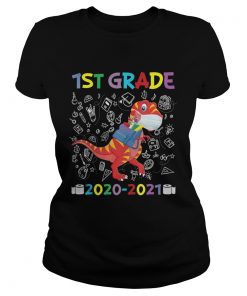 Quarantine Dinosaur 1st Grade 2020 Back To School  Classic Ladies