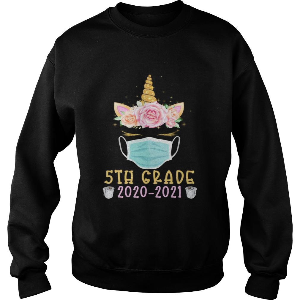 Quarantine Unicorn Fifth Grade 2020 School Social Distance Sweatshirt