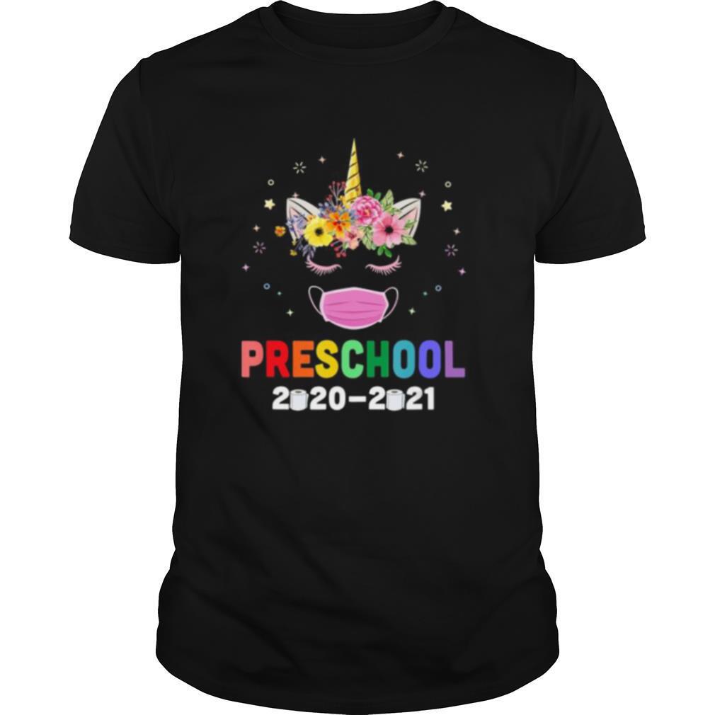 Quarantine Unicorn Hello Preschool 2020 Back To School shirt