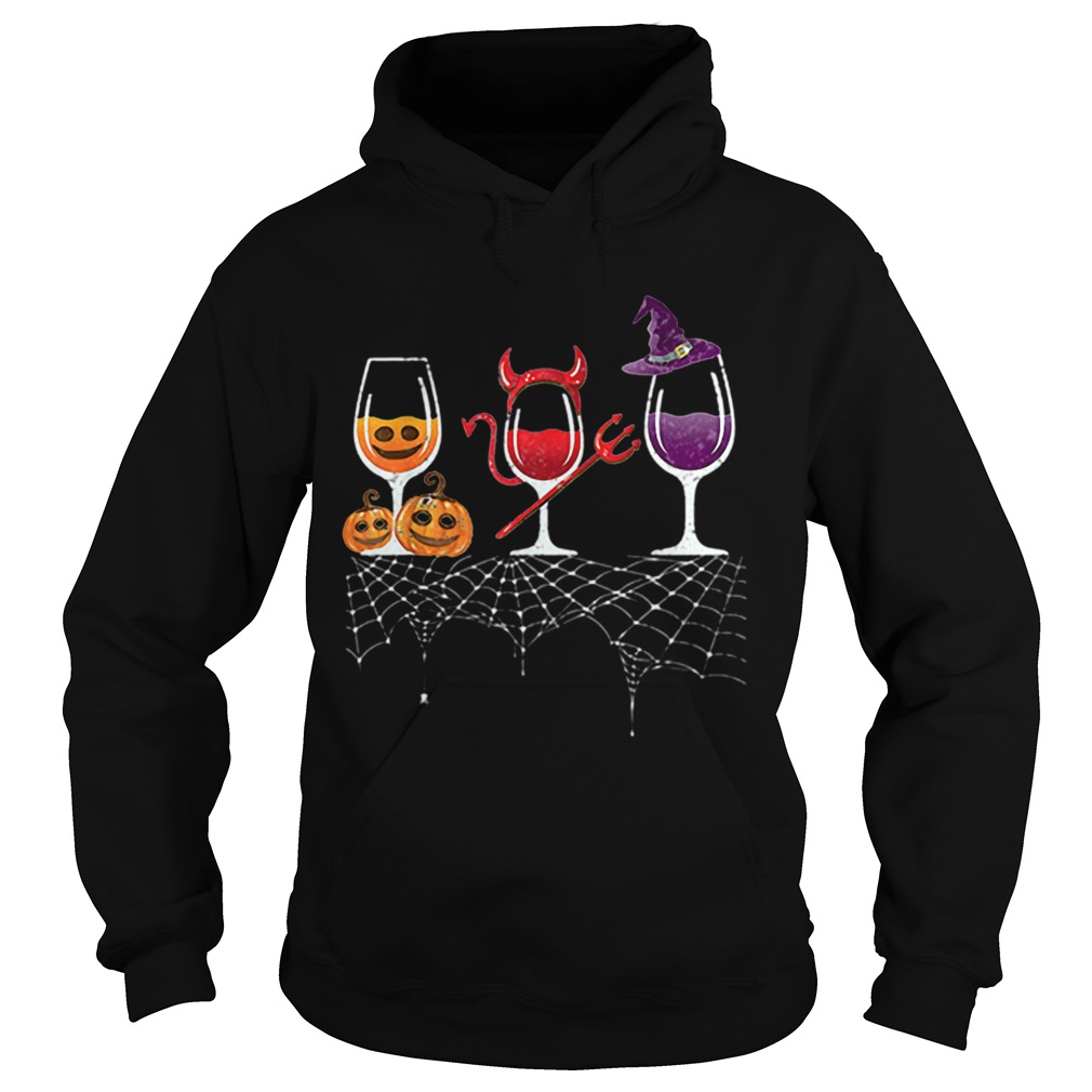 Red Wine Glass Pumpkin Devil Witch Halloween Hoodie