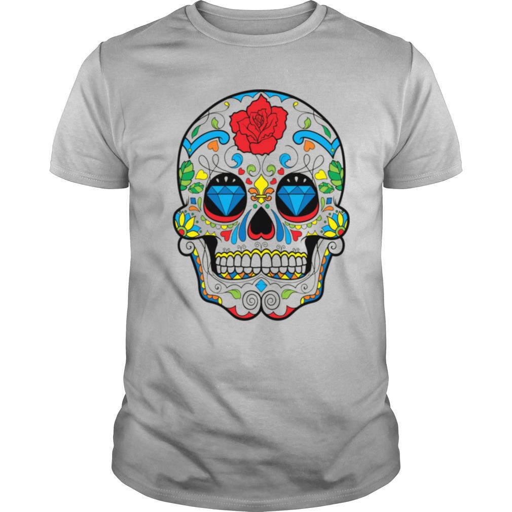 Retro Floral Sugar Skull Day Of The Dead shirt