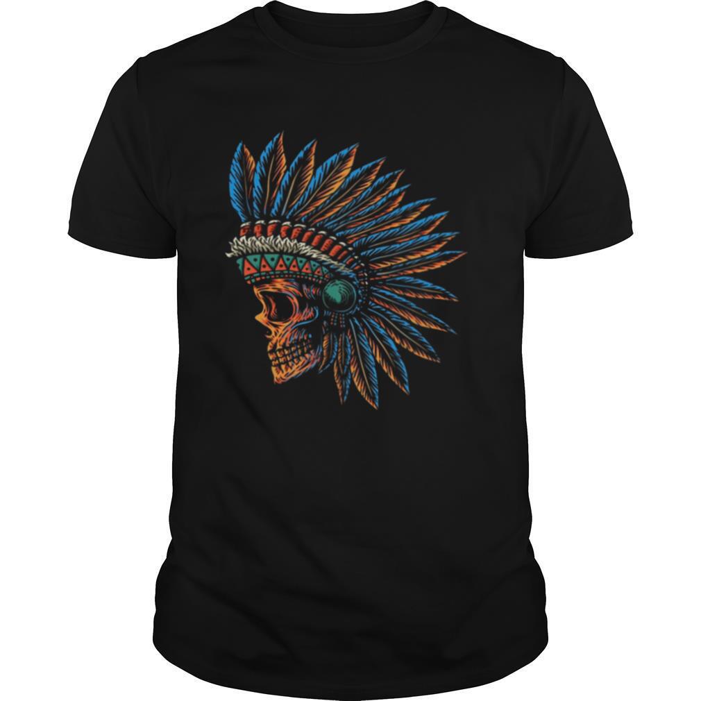 Skull Indian Side Position Day Of The Dead Retro Vintage shirt