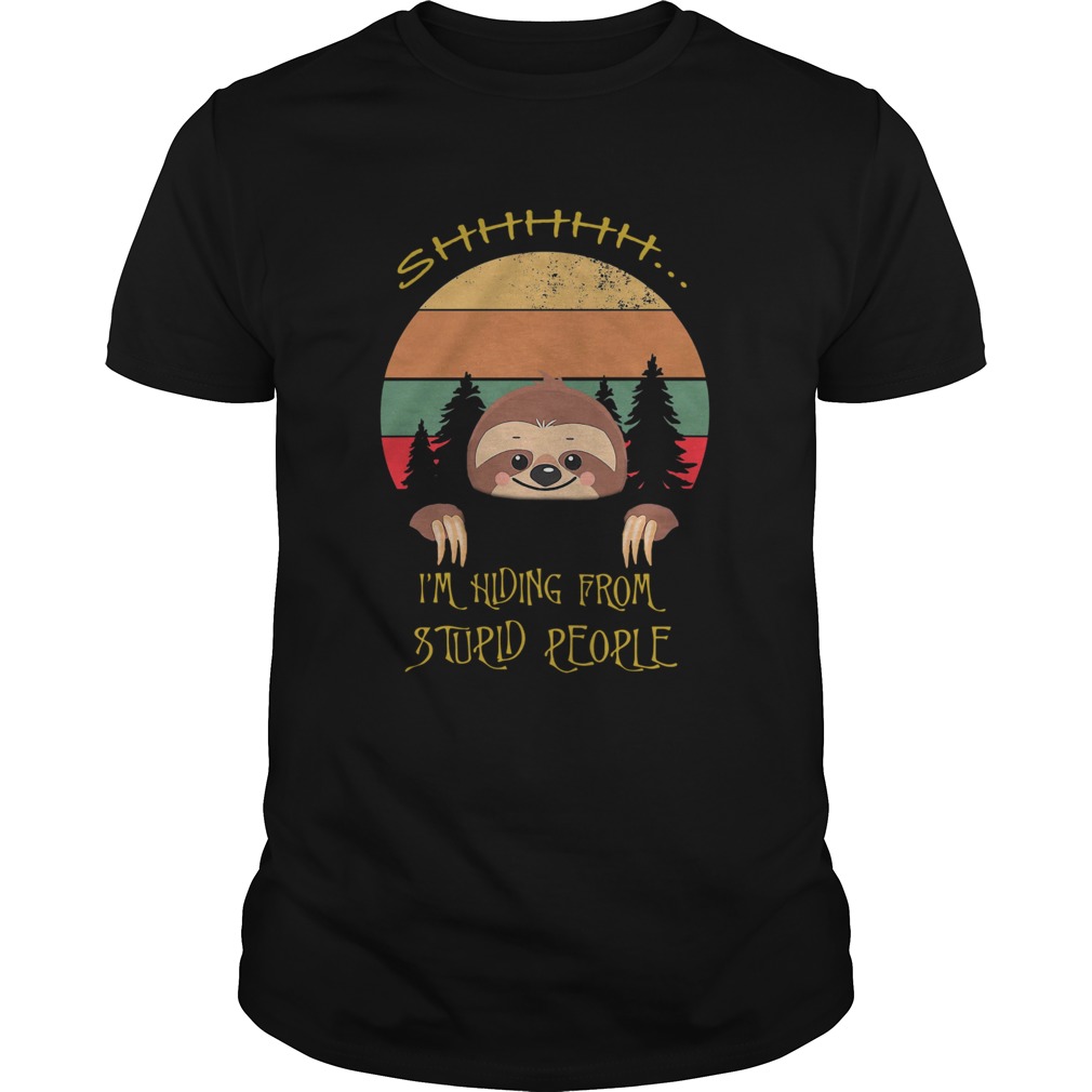 Sloth Im Hiding From Stupid People Vintage shirt