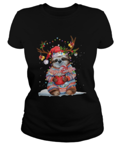 Sloth Reindeer Light Christmas  Classic Ladies