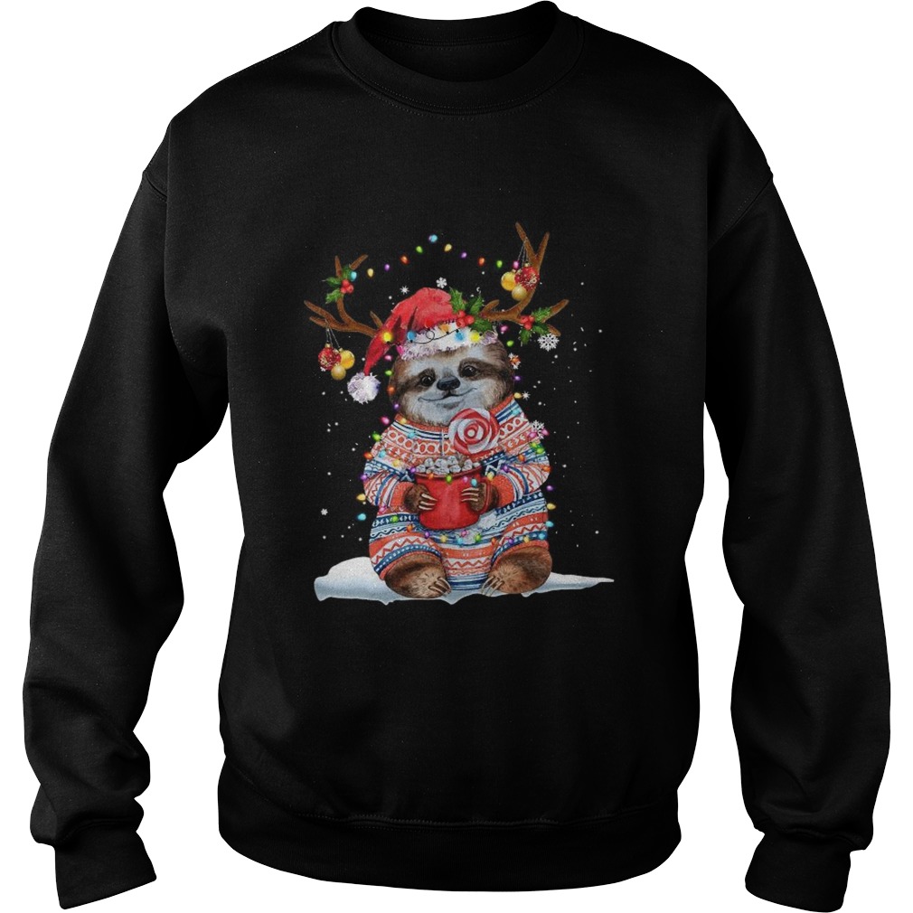 Sloth Reindeer Light Christmas Sweatshirt