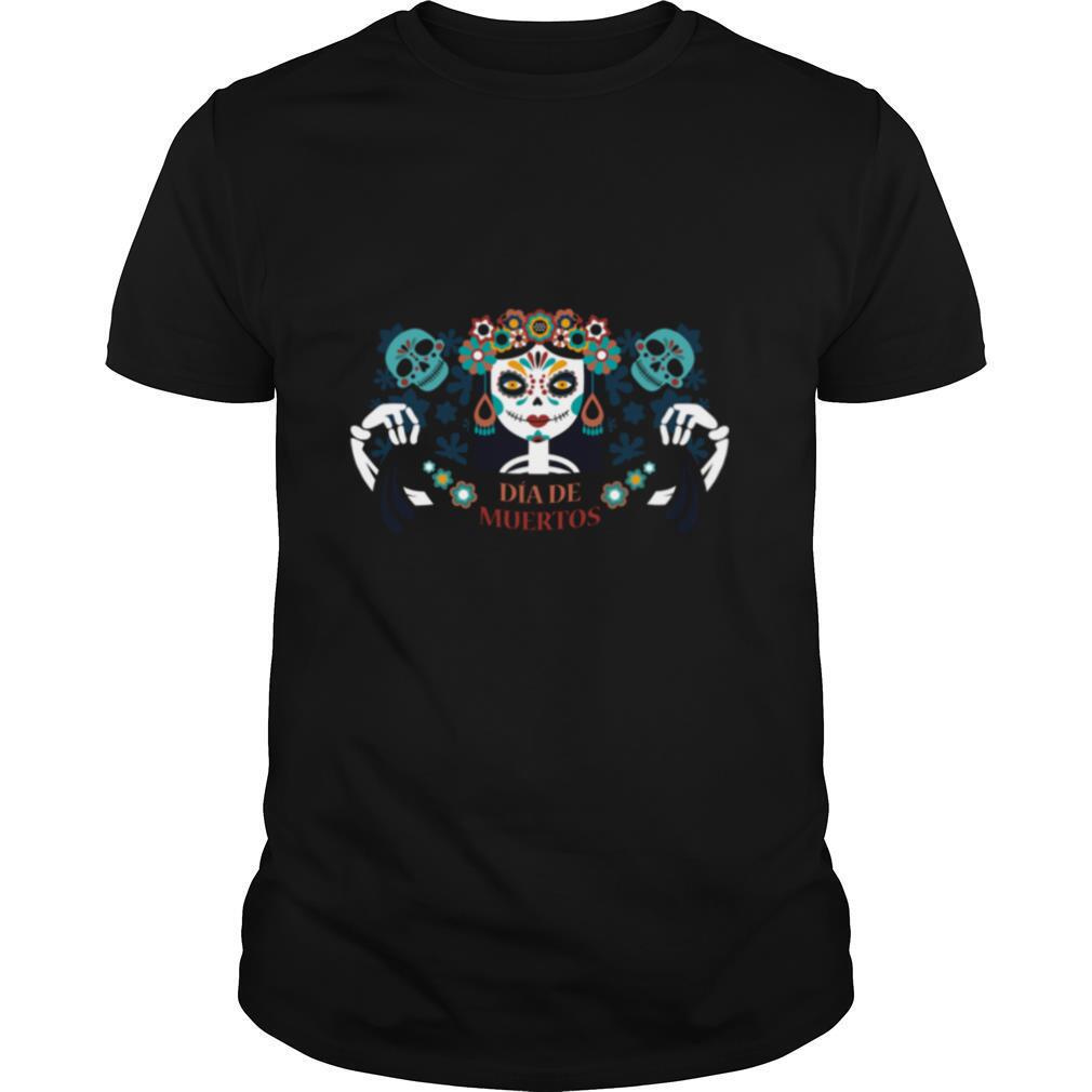 Sugar Skull Skeleton Girl Dia De Los Muertos Halloween shirt