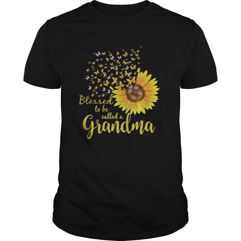 Sunflower butterfly blessed to be called a grandma shirt