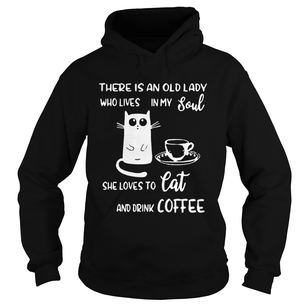There Is An Old Lady Who Loves In My Soul She Loves Cat And Drink Coffee Hoodie