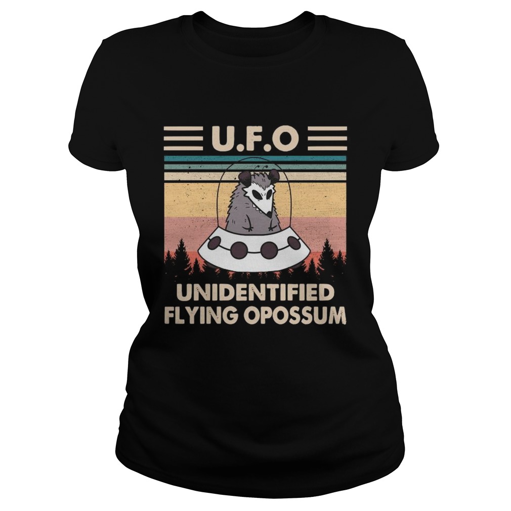 Ufo Unidentified Flying Opossum Vintage Classic Ladies
