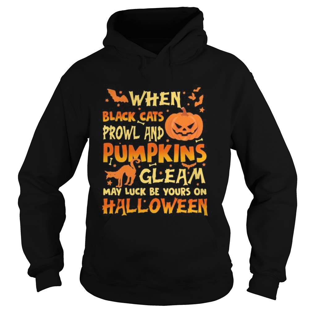 When Black Cats Prowl And Pumpkins Gleam May Luck Be Yours On Halloween Cat Pumpkin Hoodie