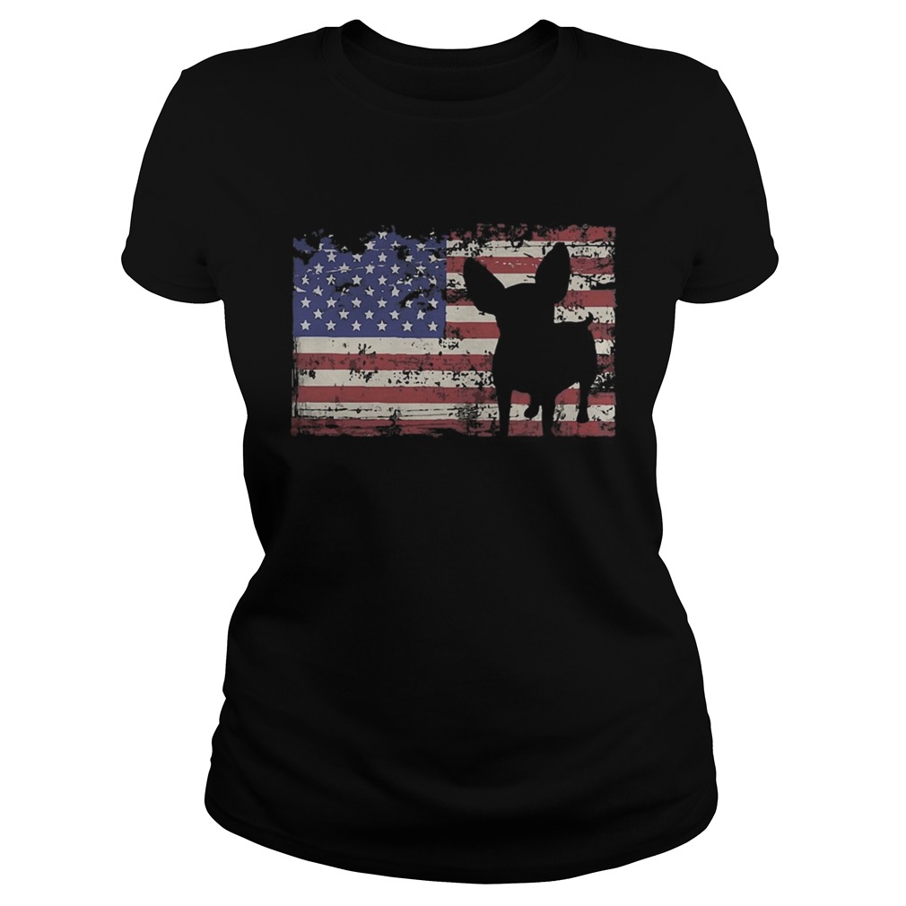 independence day chihuahua flag american Classic Ladies