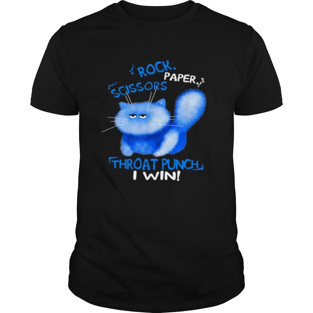 Cat Rock Paper Scissors Throat Punch I Win shirt