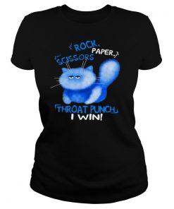 Cat Rock Paper Scissors Throat Punch I Win shirt