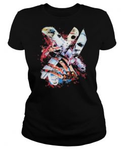 Halloween horror characters knife shirt