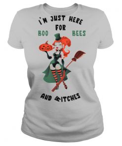 Im Just Here For Boo Bees And Witches Pumpkin Halloween shirt