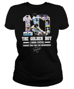 10 Diego Maradona The golden Boy 1960 2020 thank you for the memories signature shirt