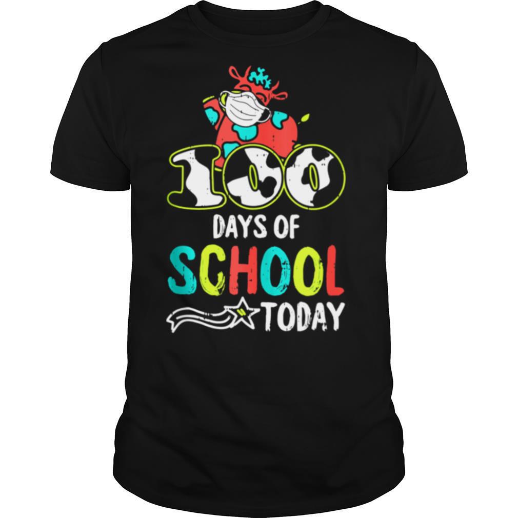 100 Days Of School Today Cow Print Face Mask Quarantine shirt