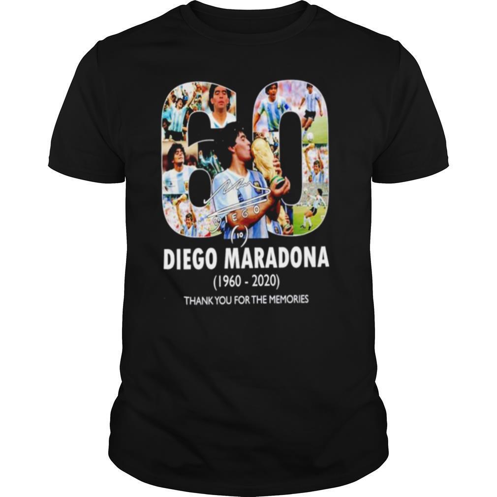 60 years Diego Maradona 1960 2020 thank you for the memories shirt